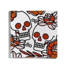 Lisa Champ. 36x36 Skulls, 2021. Aerosol on cradled wood panel. 36 x 36 x 1.5 in
