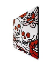 Lisa Champ. 36x36 Skulls, 2021. Aerosol on cradled wood panel. 36 x 36 x 1.5 in