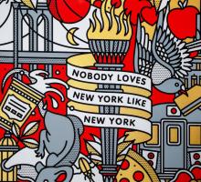Lisa Champ. Nobody Loves New York Like New York, 2024. Four-color screenprint. 18 x 18 in.